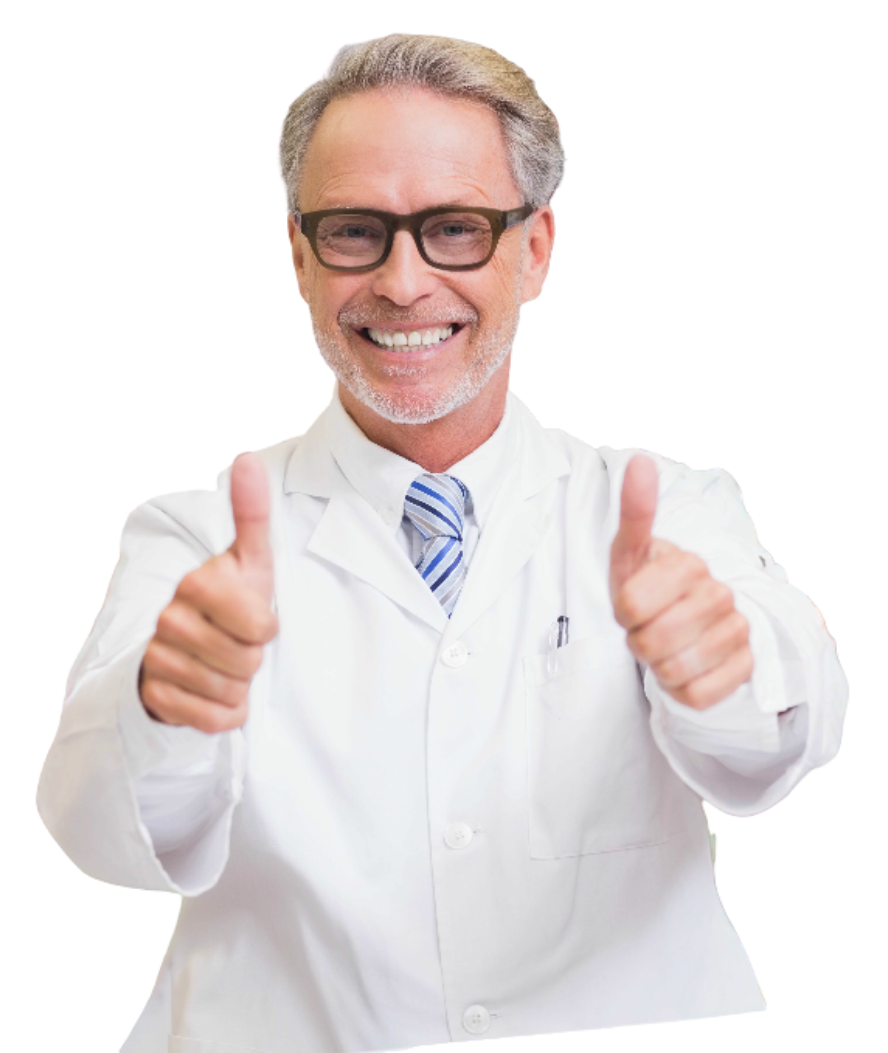 pharmacist doing thumbs up and smiling