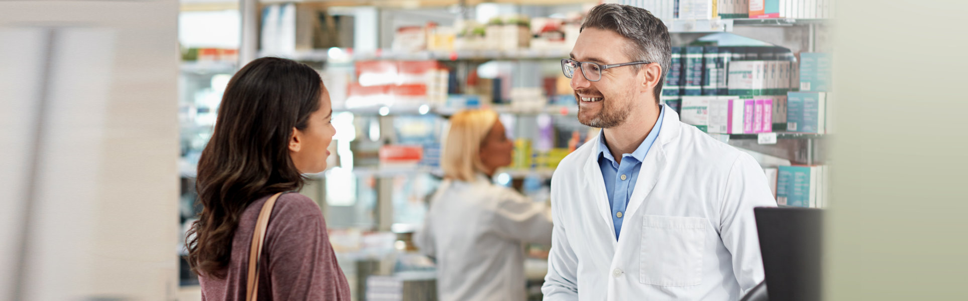 Pharmacist help customer